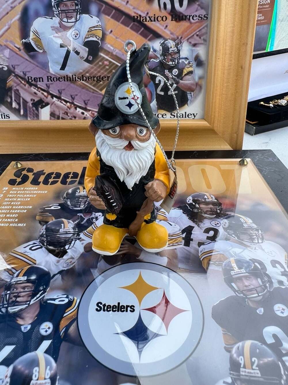 Forever Collectibles Pittsburgh Steelers Gnome Ornament Black Yellow
